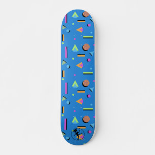 Skateboard Patrón gráfico geométrico retro de los años 80