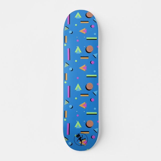 Skateboard Patrón gráfico geométrico retro de los años 80 (Anverso )