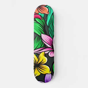 Skateboard Patrón Hibiscus de verano tropical