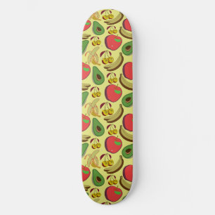 Skateboard Patrón ininterrumpido de frutos tropicales colorid