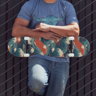 Skateboard Patrón japonés de la Gran Ola