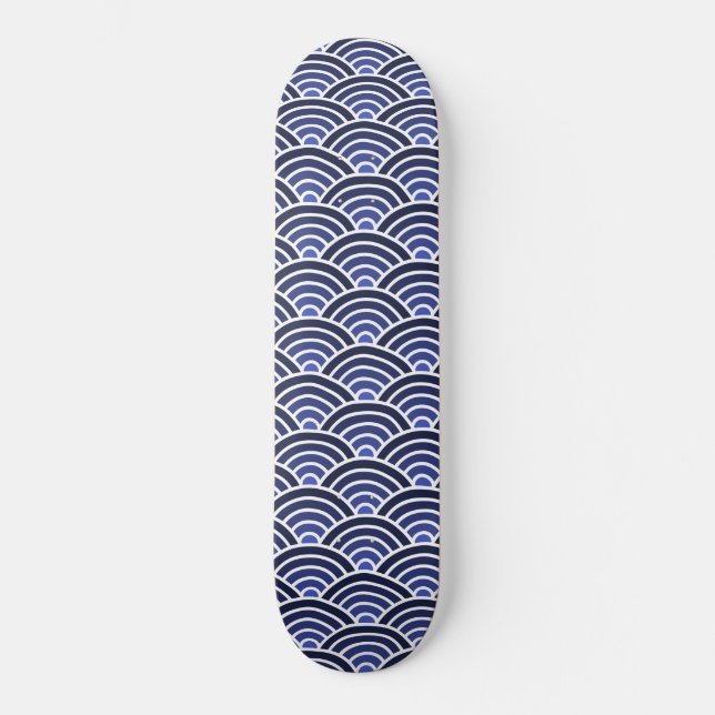 Skateboard Patrón japonés de ondas Seigaiha (Anverso)