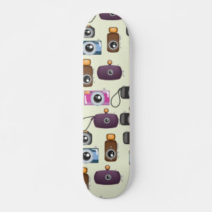 Skateboard Patrón lindo de cámaras