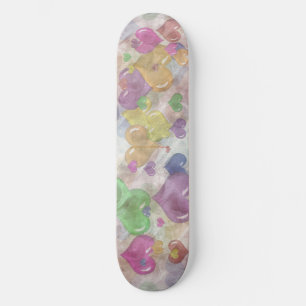 Skateboard Patrón loco Corazones arcoiris Chicas Skatedeck