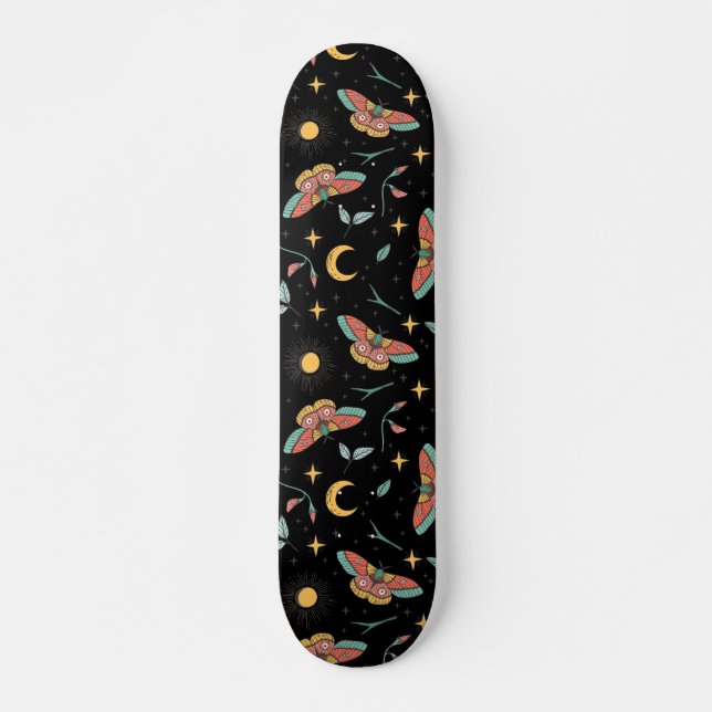 Skateboard Patrón Luna Moth (Anverso )