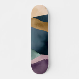 Skateboard Patrón moderno abstracto púrpura azul verde