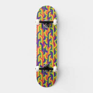 Skateboard Patrón moderno arco iris