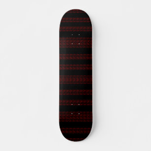 Skateboard Patrón moderno de rayas rojas y negras