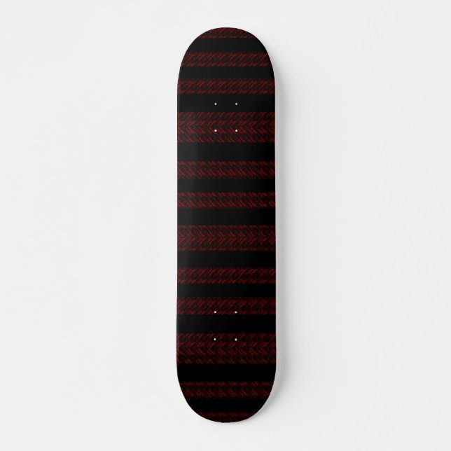 Skateboard Patrón moderno de rayas rojas y negras (Anverso )