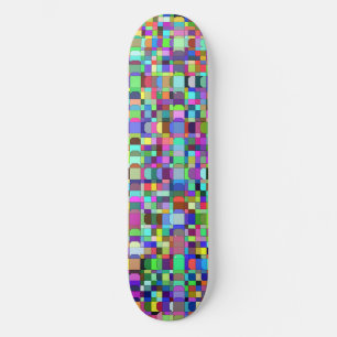 Skateboard Patrón multicolor de formas de cuadrados abstracto