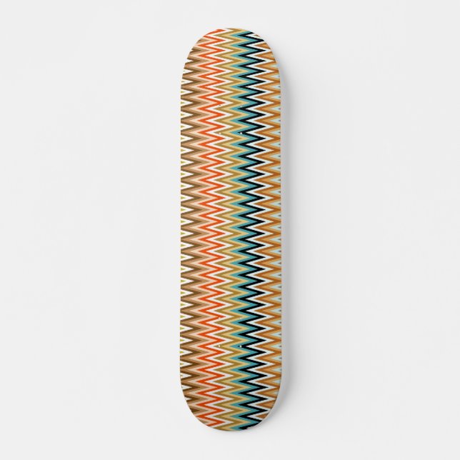 Skateboard Patrón Multicolorizado de Zigzag (Anverso )