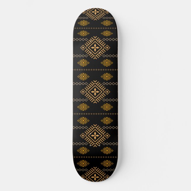 Skateboard Patrón nativo Diseño étnico de la cultura boho (Anverso)