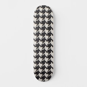 Skateboard Patrón negro blanco de dientes de sabueso