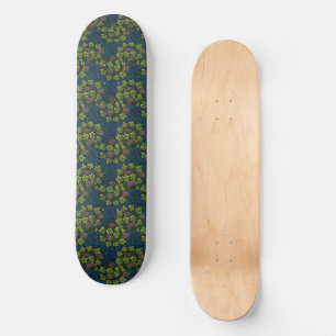 Skateboard Patrón negro de vid de uva sin costuras de William