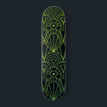 Skateboard Patrón negro verde de Art Deco Moderno de Guay<br><div class="desc">El patinador Guay Modern Art Deco Green Pattern Skateboard cuenta con un patrón Art Deco verde en un fondo negro. Diseñado por ©Evco Studio www.zazzle.com/store/evcostudio</div>