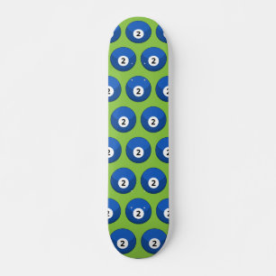Skateboard Patrón número dos de la bola azul Billiard