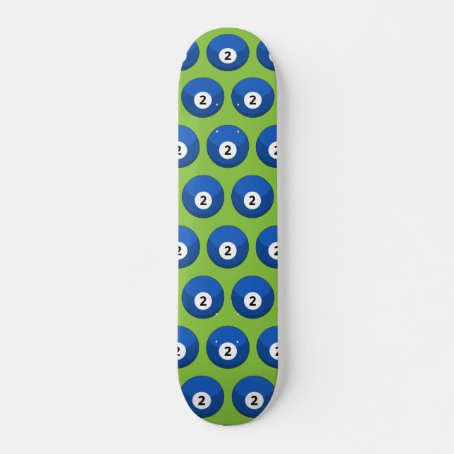 Skateboard Patrón número dos de la bola azul Billiard (Anverso )