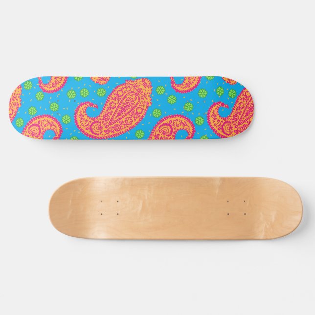 Skateboard Patrón Paisley colorido (Horz)