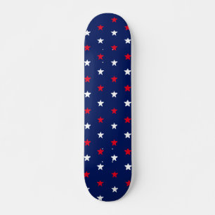 Skateboard Patrón patriótico de estrellas blancas y azul mari