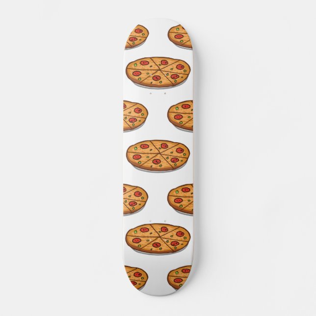 Skateboard Patrón Pepperoni Pizza; comida italiana (Anverso)