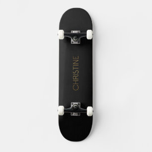 Skateboard Patrón personalizado Christine Gold en negro