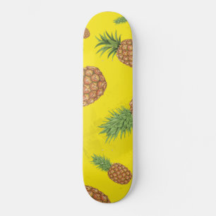 Skateboard Patrón pino-manzana acuarela 3
