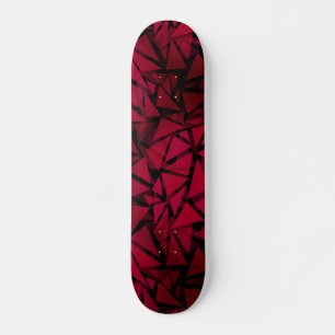Skateboard Patrón poligonal geométrico moderno rojo
