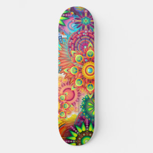 Skateboard Patrón retro falso Resumen bohemio