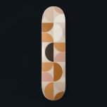 Skateboard Patrón retro moderno de mediados del siglo Tonos d<br><div class="desc">Patrón moderno retro de mediados de siglo - formas geométricas abstractas - patrón minimalista en tonos tierra - Marrón,  beige,  blanco,  terracota.</div>