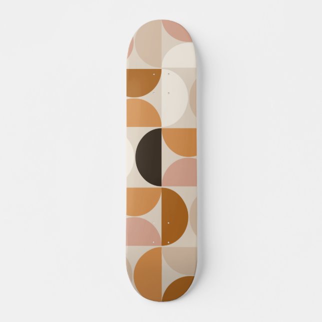 Skateboard Patrón retro moderno de mediados del siglo Tonos d (Anverso )