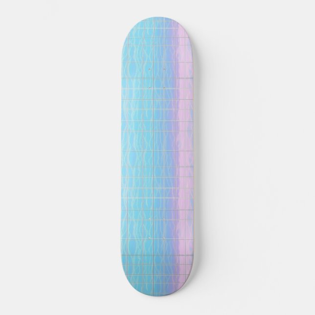 Skateboard Patrón rosa azul de vaporwave digital fresco de es (Anverso)