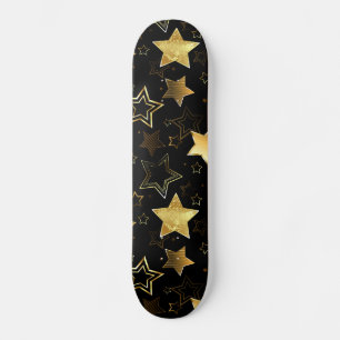 Skateboard Patrón sin foco con las estrellas doradas