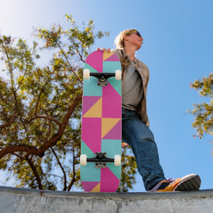 Skateboard Patrón Tangrama Tropical