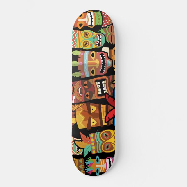 Skateboard Patrón Tiki (Anverso)