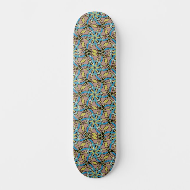 Skateboard Patrón trenzado de mano tribal Pastel (Anverso)