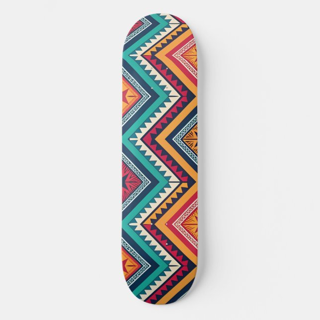 Skateboard Patrón tribal colorido (Anverso)
