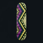 Skateboard Patrón tribal de color púrpura moderno<br><div class="desc">Este elegante diseño presenta un diseño tribal en un moderno color violeta y amarillo suave. #tribal #moderno #moda #elegante #patrónNiña #feminine #étnico #púrpura #amarillo #elegante #trendy #diversión #cool #skateboard #skateboarding #skateboarder #deportes #al aire libre</div>