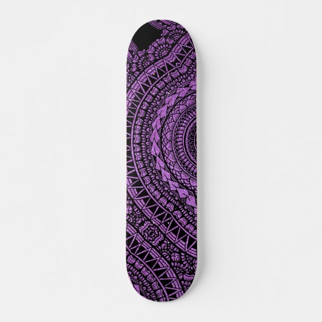 Skateboard Patrón tribal geométrico del tatuaje negro moderno (Anverso )