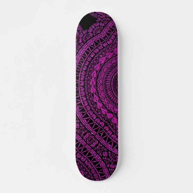 Skateboard Patrón tribal geométrico del tatuaje negro moderno (Anverso )