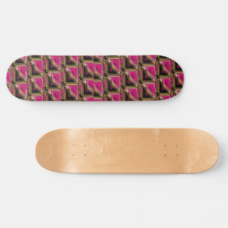 Skateboard Patrón tribal rosa y negro