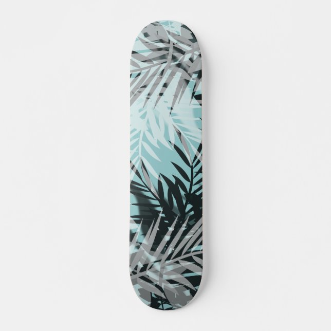 Skateboard Patrón tropical azul claro (Anverso )