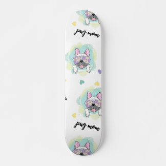 Skateboard Patrón Tropical De Pug