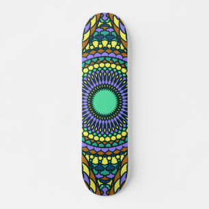 Skateboard Patrón Verano Elegante Colorido Vintage