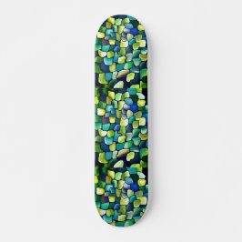 Skateboard Patrón verde contemporáneo