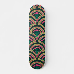 Skateboard patrón verde en forma de cáscara