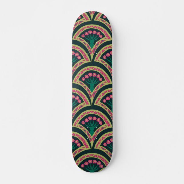 Skateboard patrón verde en forma de cáscara (Anverso )