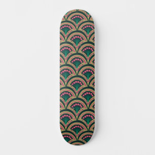 Skateboard patrón verde en forma de cáscara