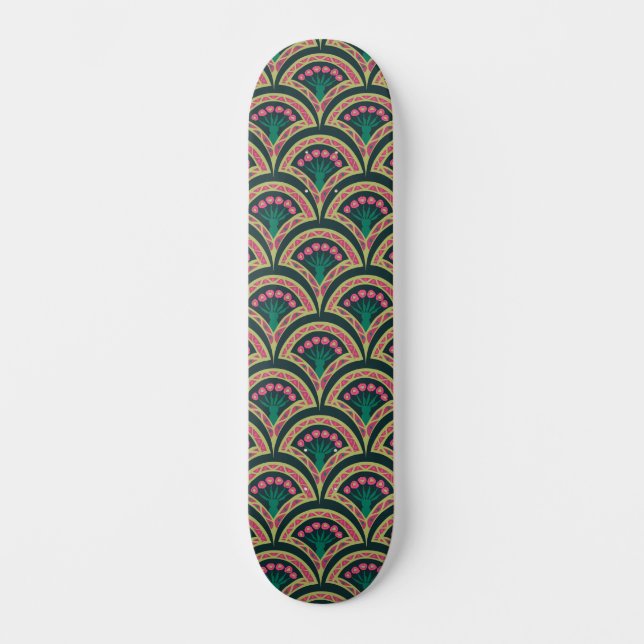 Skateboard patrón verde en forma de cáscara (Anverso)