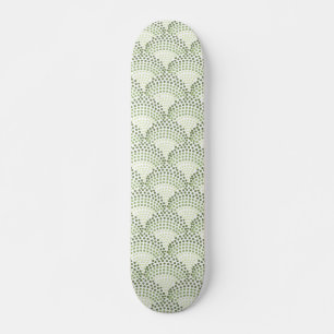 Skateboard Patrón verde ombre gradiente de puntos escalopados