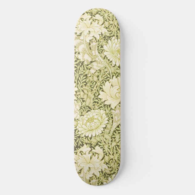 Skateboard Patrón Vintage Crisantemo de William Morris (Anverso)